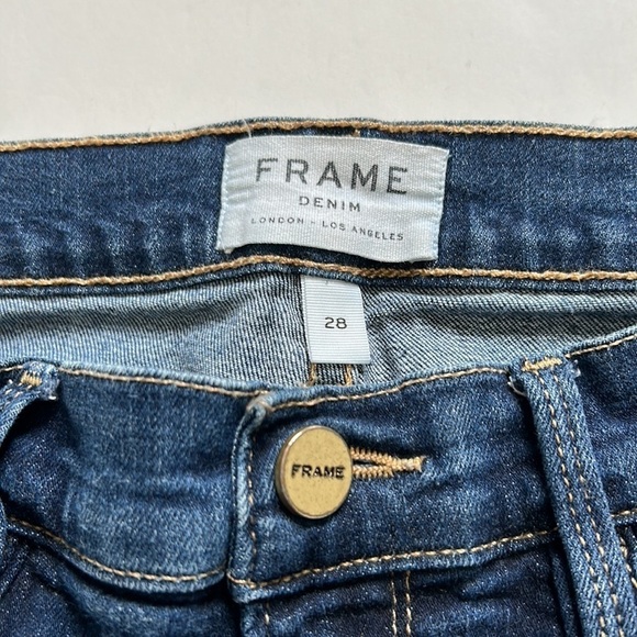FRAME Le Skinny de Jeanne Jeans Dame Straight Leg High Waist Sz 28 - Picture 5 of 13